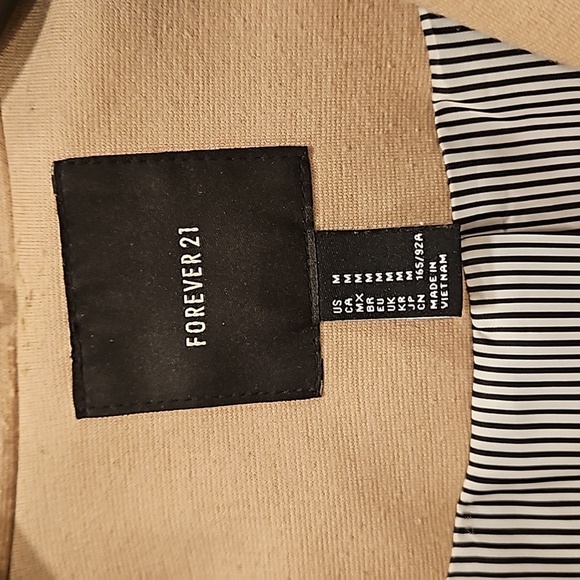 💕FOREVER 21💕 Single Button Collared Blazer ~ Tan Medium - Picture 6 of 7